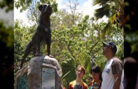Gobernador de La Guaira develó estatua de «Orión», el perro que salvó más de 30 vidas durante tragedia del 99