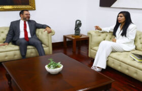 Ministro Yván Gil se reúne con embajadora Gladys Gutiérrez en Caracas