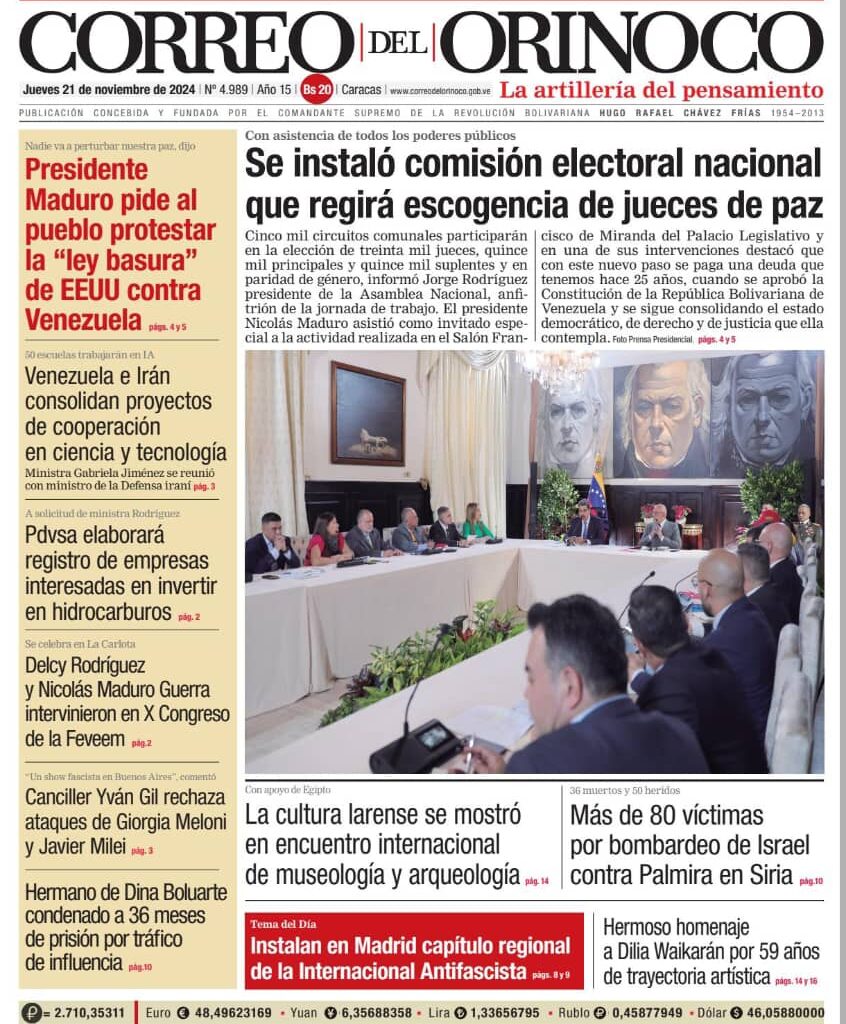 Edición Impresa Correo del Orinoco N° 4.989