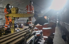 Sustituyeron 21,30 metros de rieles de rodamiento en el Metro de Los Teques
