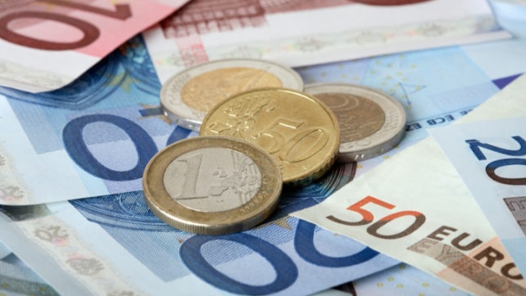 Colorful euro banknotes