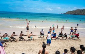 Los juegos tradicionales y la sogatira se apoderaron de Puerto Francés durante el carnaval