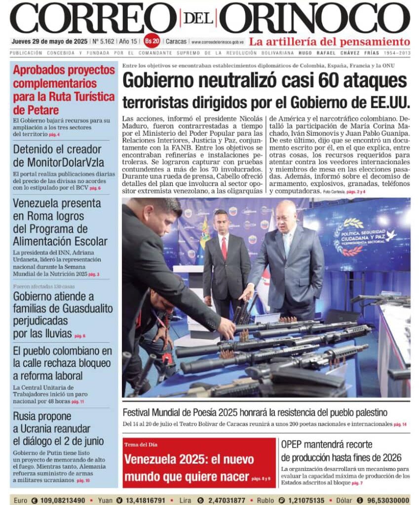Edición Impresa Correo del Orinoco N° 5.162