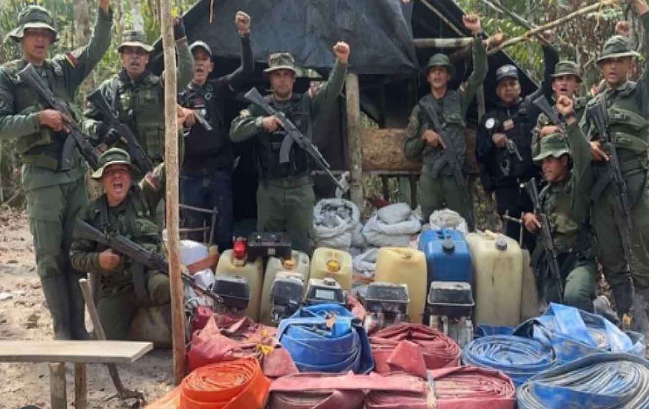 FANB desmanteló nuevo campamento de minería ilegal en Amazonas
