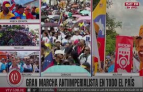 Pueblo antiimperialista marcha en defensa de la paz y del presidente Maduro