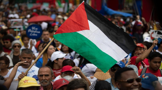 Caracas se moviliza por la paz y soberanía de Palestina y Venezuela