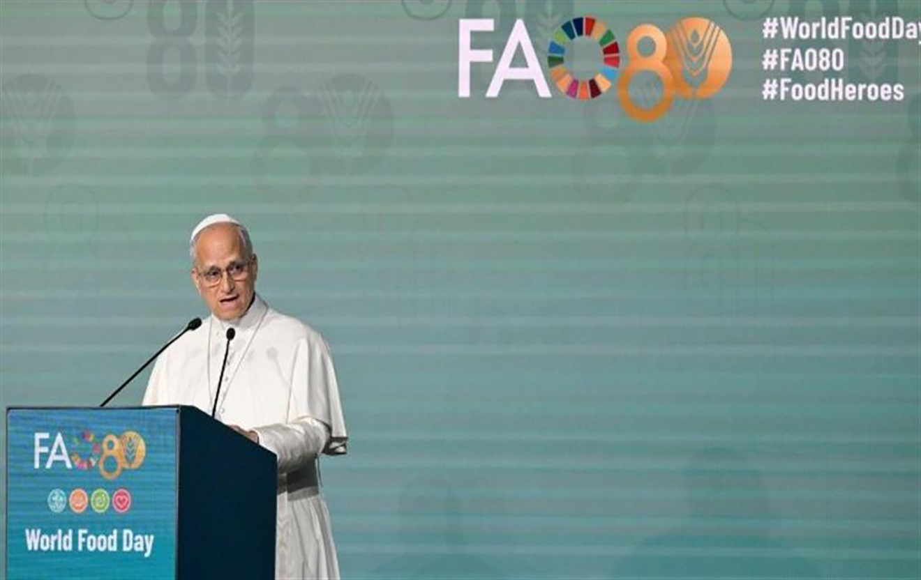 Papa León XIV calificó en la FAO al hambre como un fracaso colectivo