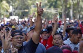 Trabajadores marchan en Caracas en defensa de la soberanía nacional