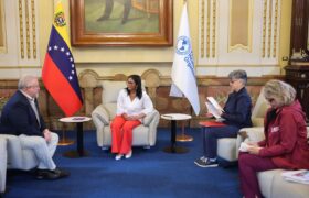 Presidenta (E) Delcy Rodríguez recibe al representante de la OPS/OMS en el inicio del Plan Nacional de Vacunación