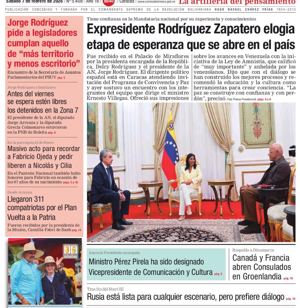 Edición Impresa Correo del Orinoco N° 5.408