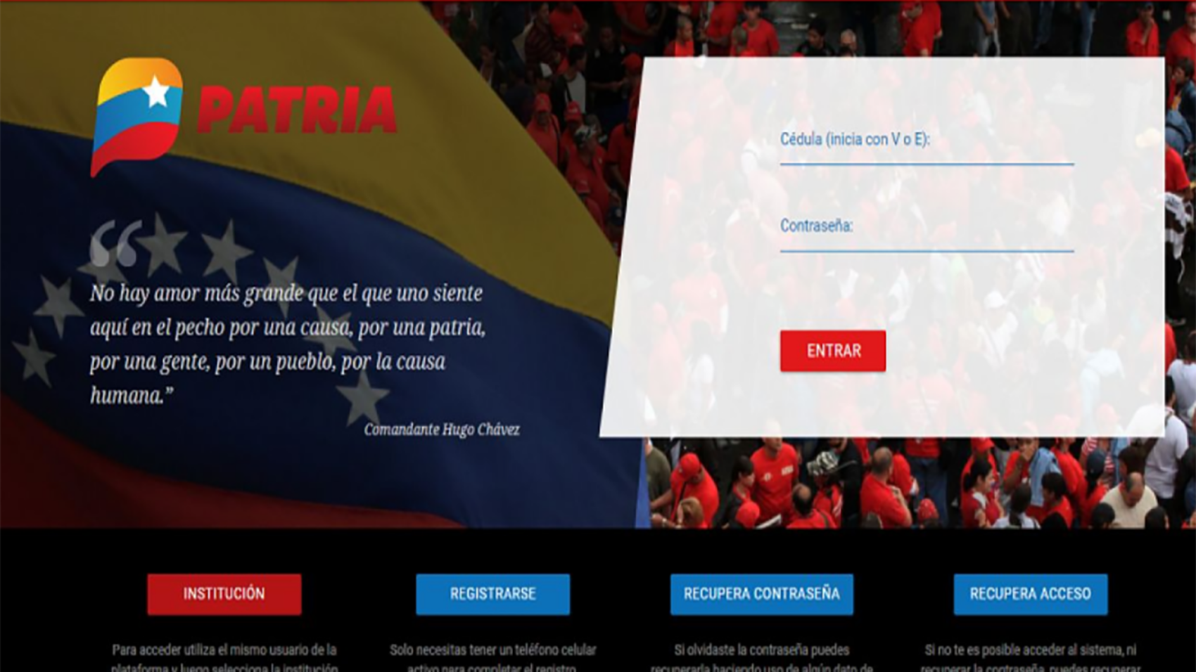Plataforma Patria integra el pago del servicio de agua potable a su sistema de gestión