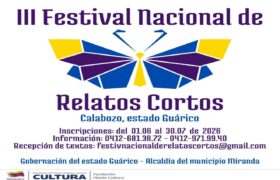 Abierta convocatoria para III Festival Nacional de Relatos Cortos 2026