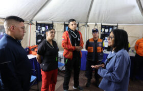 Presidenta (E) Delcy Rodríguez inspecciona Campamento Temporal en la Av. Bolívar de Caracas