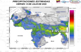 Inameh prevé lluvias con actividad eléctrica en siete estados este viernes