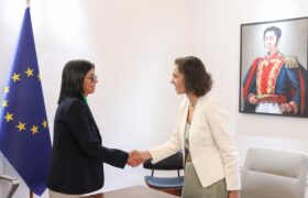 Presidenta Delcy Rodríguez sostiene encuentro con Hadja Lahbib, Comisaria Europea de Preparación, Gestión de Crisis e Igualdad