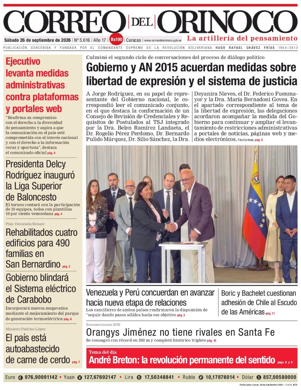 Edición Impresa Correo del Orinoco N° 5.616