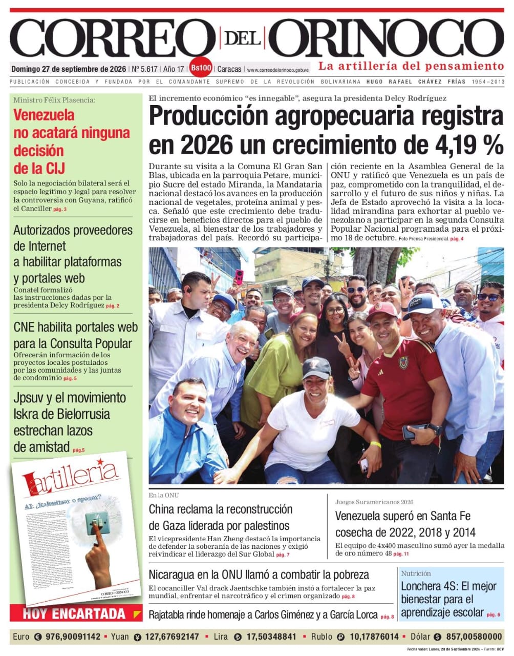 Edición Impresa Correo del Orinoco N° 5.617