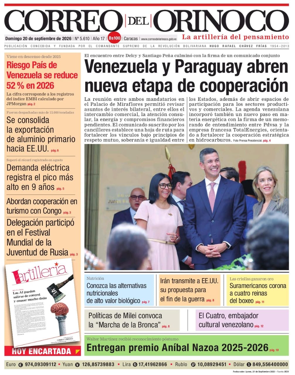 Edición Impresa Correo del Orinoco N° 5.610