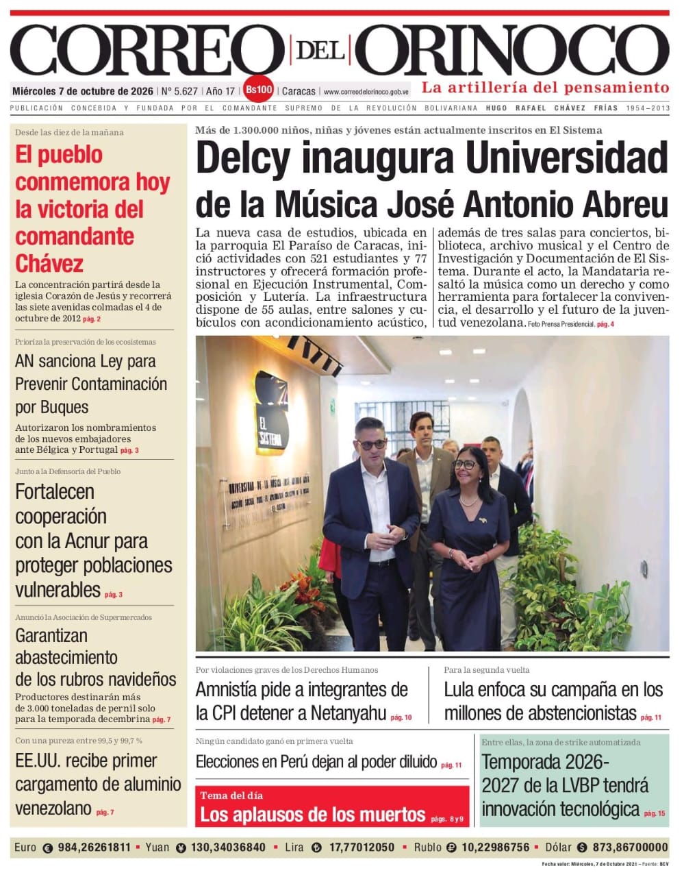Edición Impresa Correo del Orinoco N° 5.627