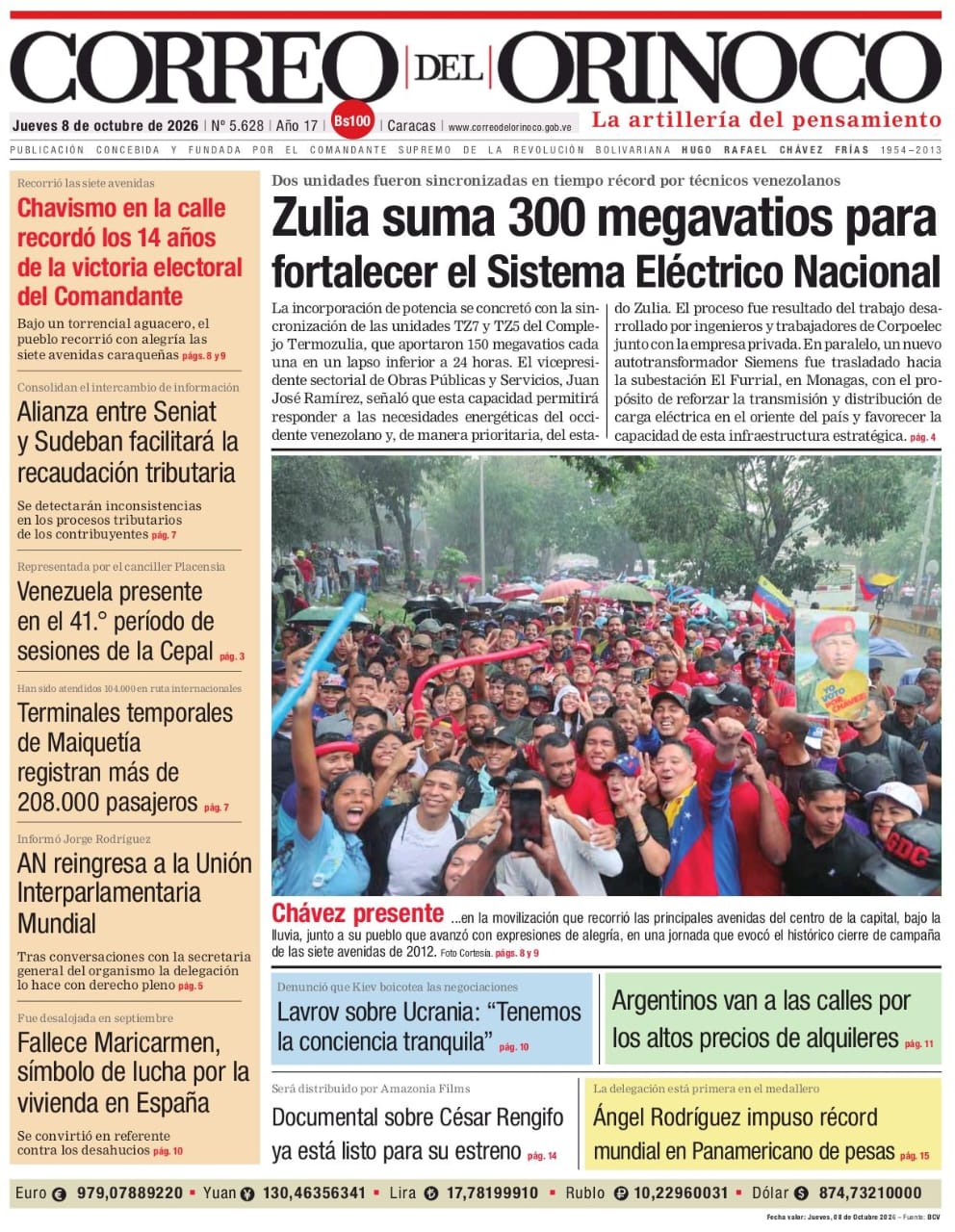 Edición Impresa Correo del Orinoco N° 5.628