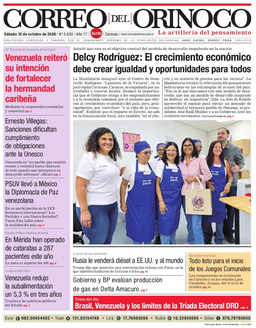 Edición Impresa Correo del Orinoco N° 5.630