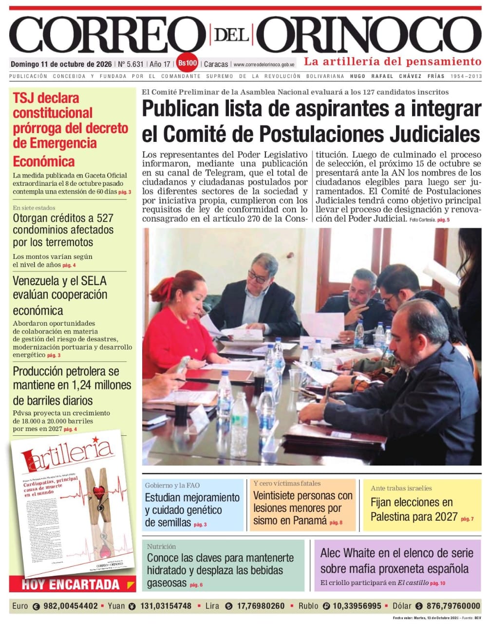 Edición Impresa Correo del Orinoco N° 5.631