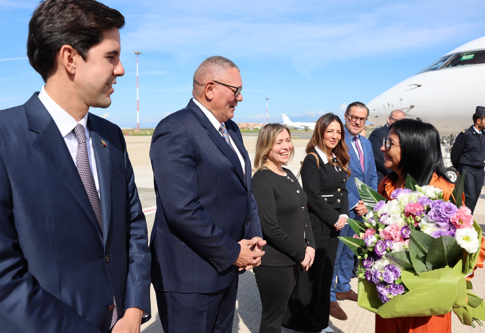 Presidenta Delcy Rodríguez llegó a Roma para participar en el Foro Mundial de la Alimentación de la FAO
