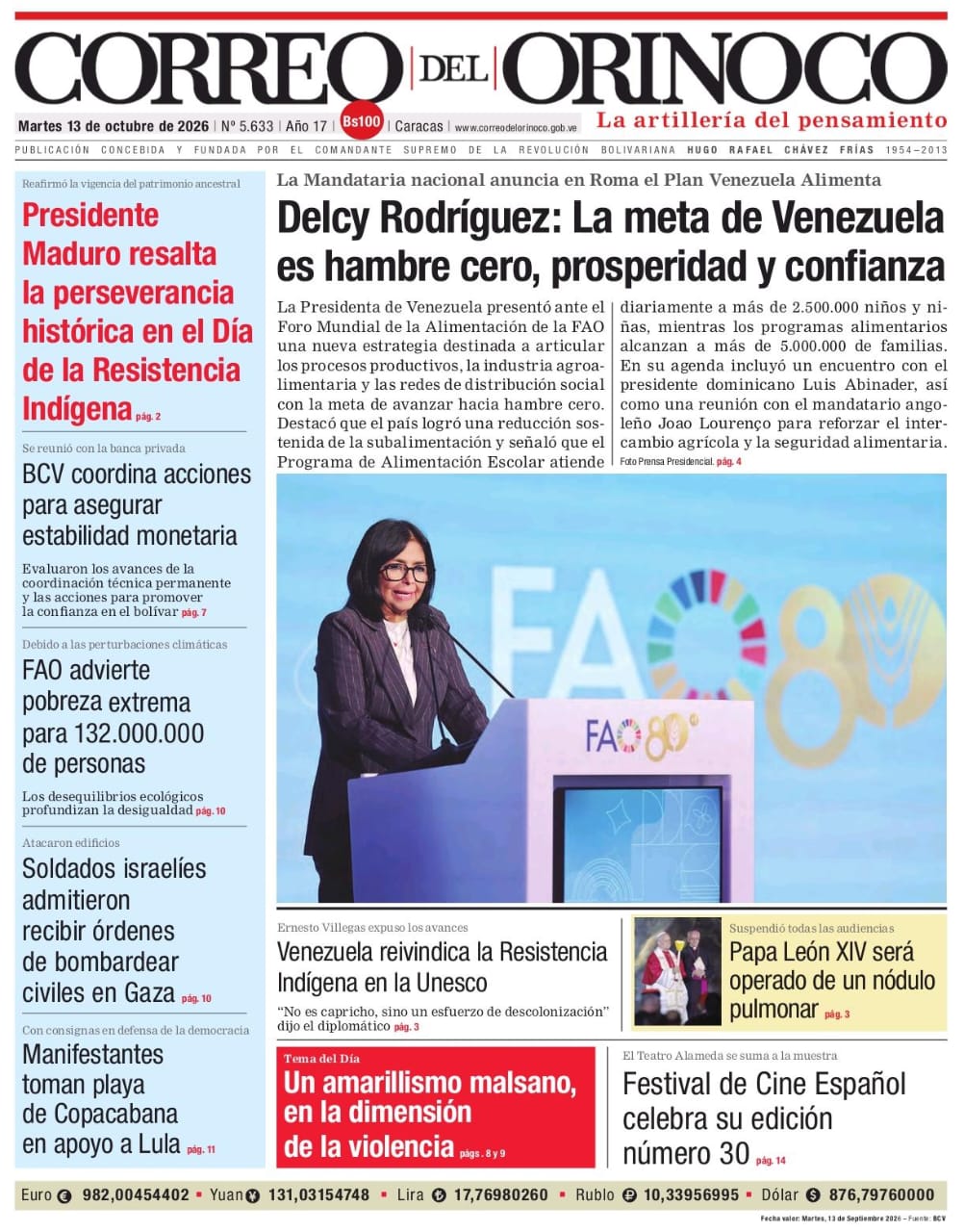 Edición Impresa Correo del Orinoco N° 5.633